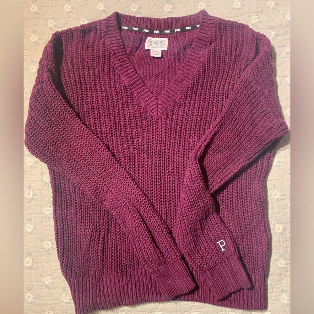 PINK Victoria’s Secret V-neck oversized Sweater - small, purple
